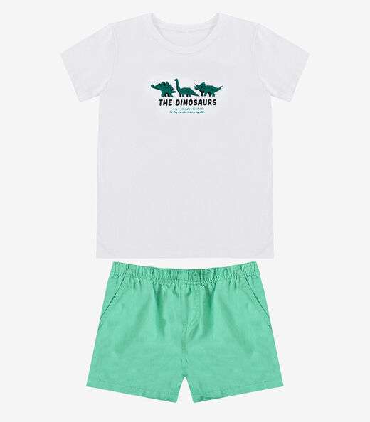 Conjunto Infantil Camiseta Com Bermuda Select Branco