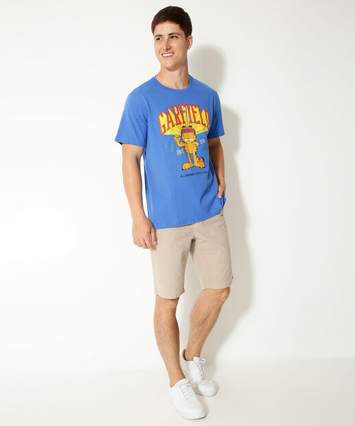 Camiseta Masculina Estampada Garfield