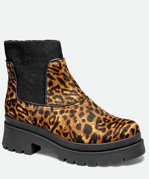 Bota Feminina Chelsea Animal Print Tanara 