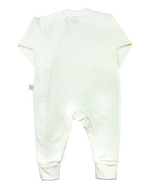 Macacão Bebê Suedine Gatinho com Bolinhas - Natural