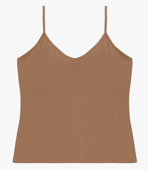 Image_Blusa De Alça Feminina Canelada Rovitex Marrom