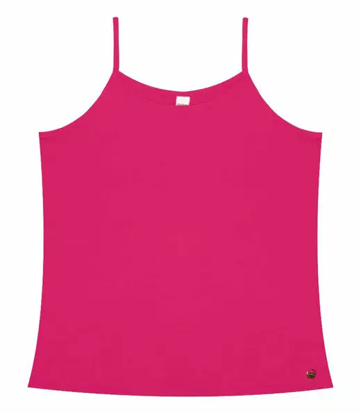 Blusa de Alça Feminina Viscotorcion Básica Rovitex Rosa