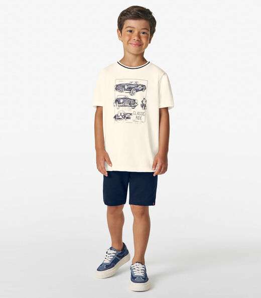 Conjunto Camiseta com Bermuda Trick Nick Bege