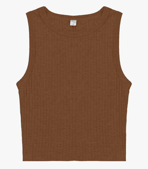 Regata Feminina Adulto Canelada Intinita Cor Marrom