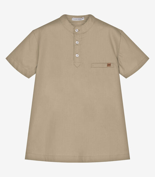 Conjunto Infantil Camisa Com Bermuda Trick Nick Bege