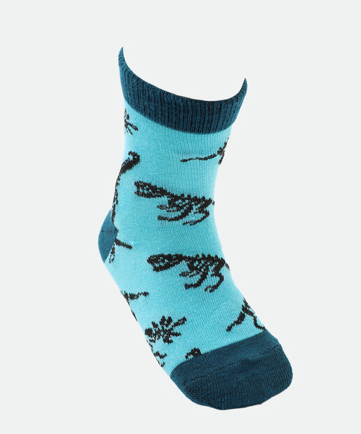 Kit 3 Meias Infantil Estampa Dinossauro Marisa Cinza