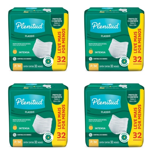 Image_Kit com 4 Unidades de Plenitud Roupa Íntima Classic P/M 32 Unidades cada