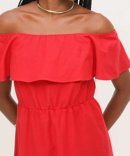 Vestido Midi Feminino Ciganinha Babado Marisa