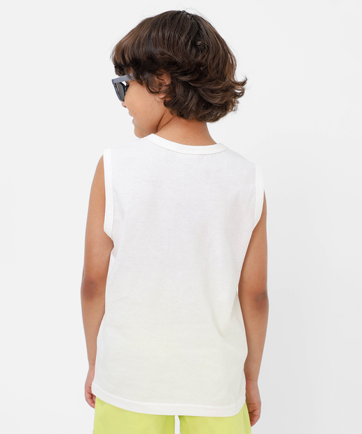Regata Infantil Estampa MR Tam 4 a 10 Off White