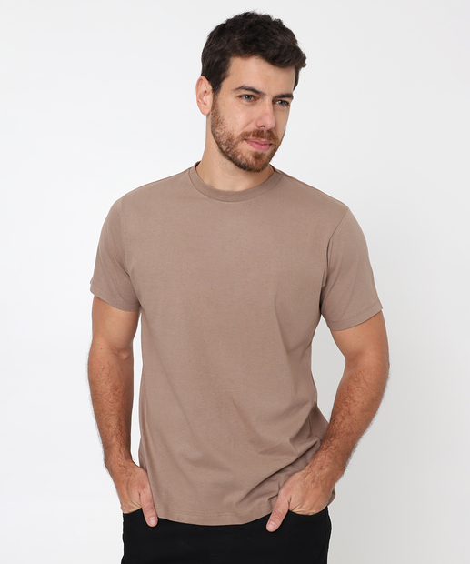 Image_Camiseta Masculina Básica Manga Curta MR Bege