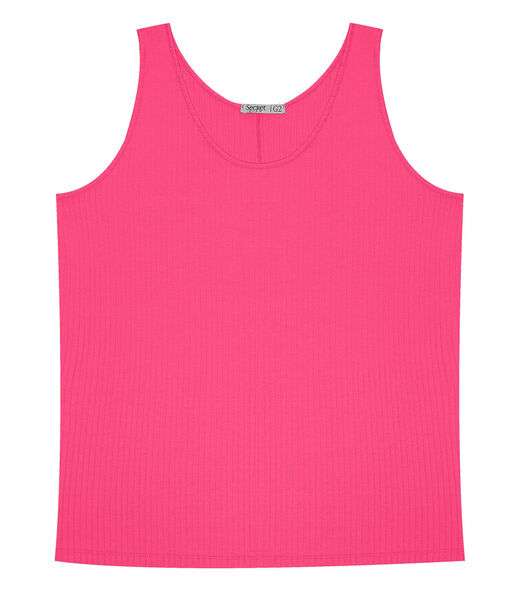 Regata Plus Size Em Ribana Canelada Secret Glam Rosa