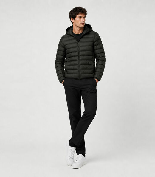 Jaqueta Masculina Puffer Com Capuz All Free Verde