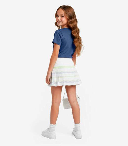 Blusa Básica Infantil Manga Curta Lisa Soletex Azul