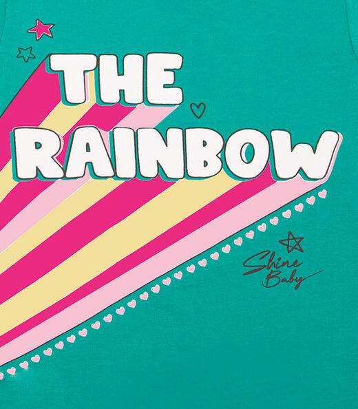 Vestido Infantil Rainbow Infinita Cor Verde