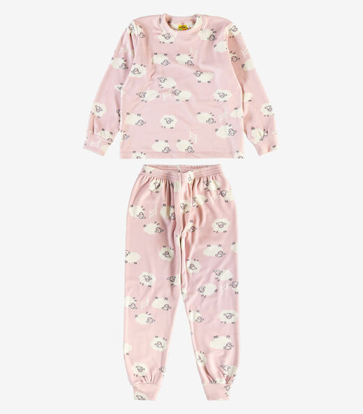 Pijama Fleece Comfort Rovi Kids Rosa