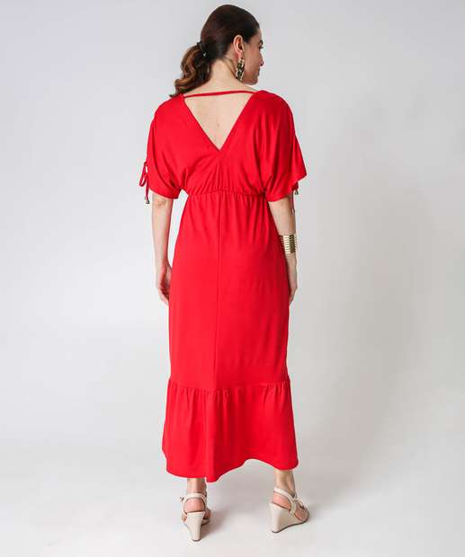 Vestido Midi Feminino Cachecour Marisa Vermelho