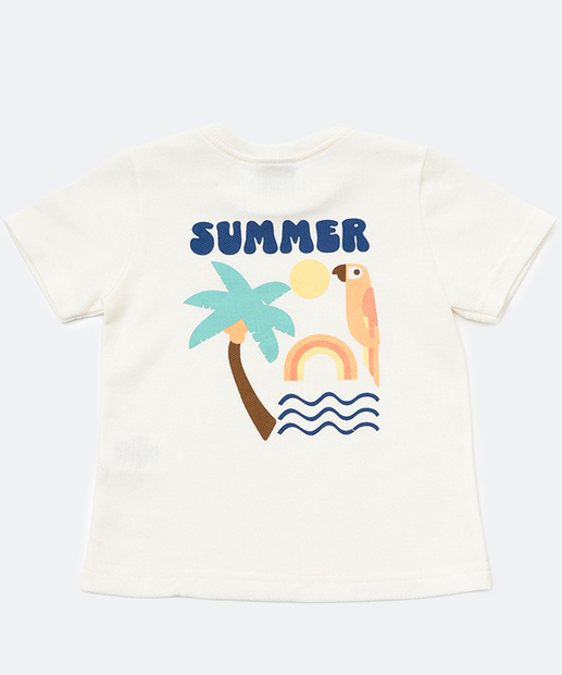 Camiseta Infantil Textura Marisa Tam 1 a 3 Off White