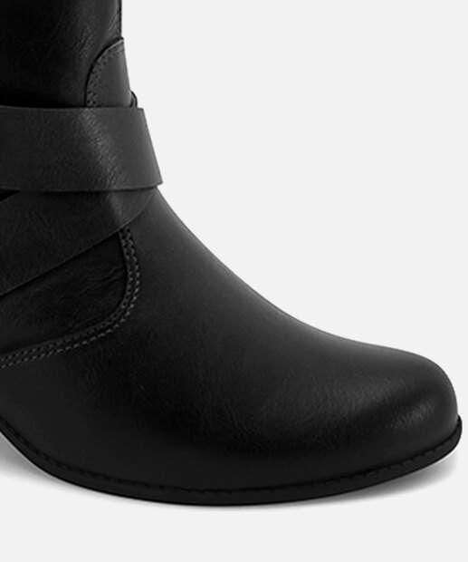 Bota Feminina Cano Alto Recorte Laser Comfortflex 