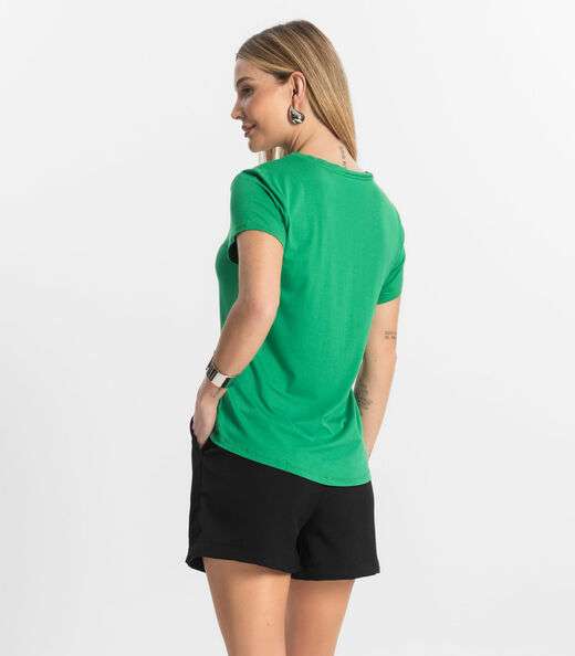 Blusa Básica Feminina Viscotorcion Rovitex Verde