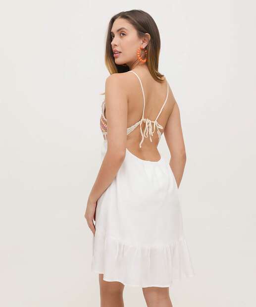 Vestido Feminino Frente Única Crochê Marisa