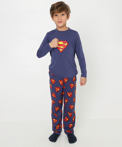 Image_Pijama Juvenil Super Homem Warner Bros Tam 4 a 12 Azul