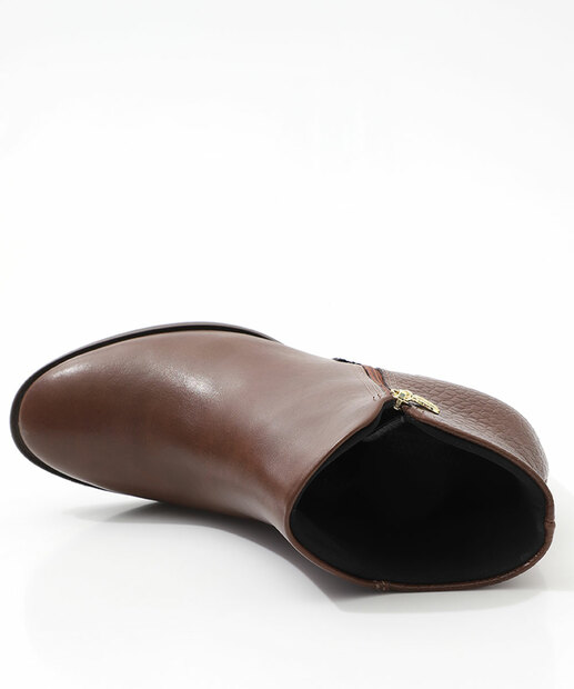 Bota Feminina Cano Curto Salto Grosso Modare Marrom