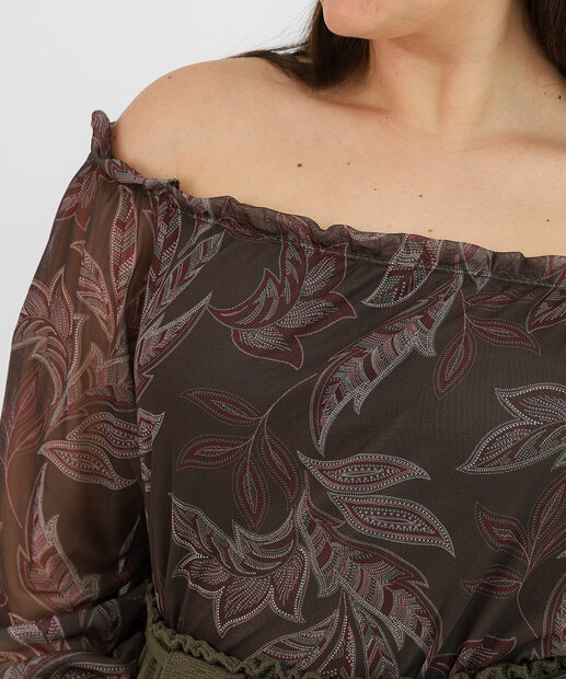 Blusa Ciganinha Plus Size Feminina Manga 7/8 Marisa Verde