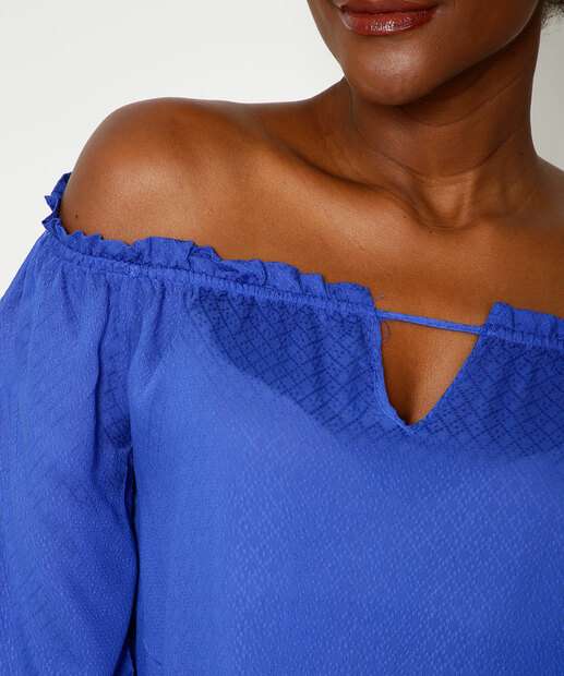 Blusa Ciganinha Feminina Manga Longa Vazada Marisa