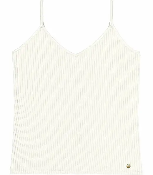 Blusa De Alça Feminina Ribana Canelada Rovitex Bege