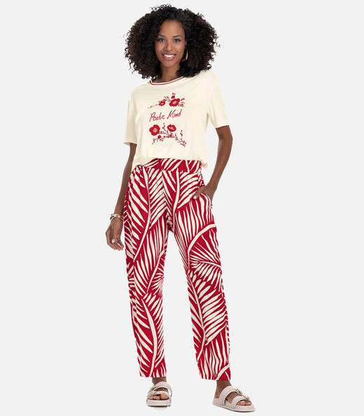 Image_Calça Feminina Estampada Rovitex Vermelho