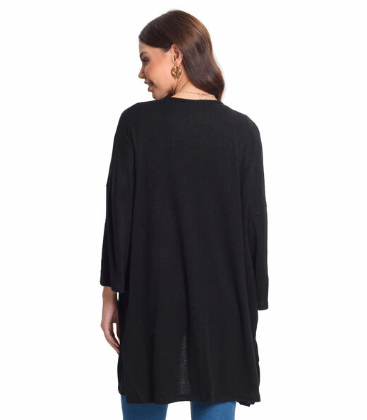 Cardigan Alongado Rovitex Preto