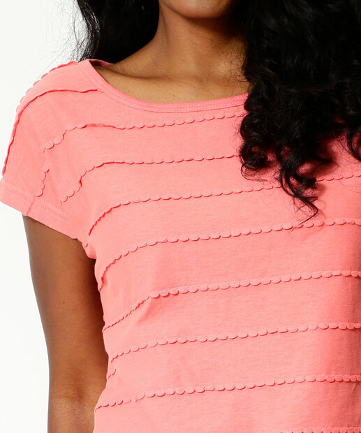 Blusa Feminina Textura Manga Curta 