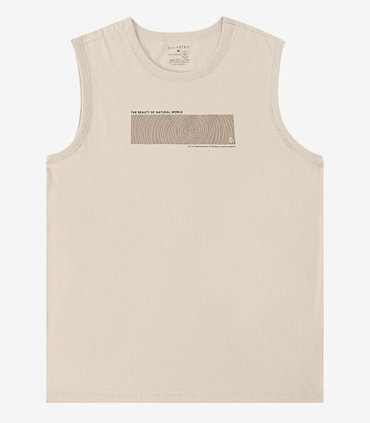 Regata Meia Malha Masculina Diametro Bege