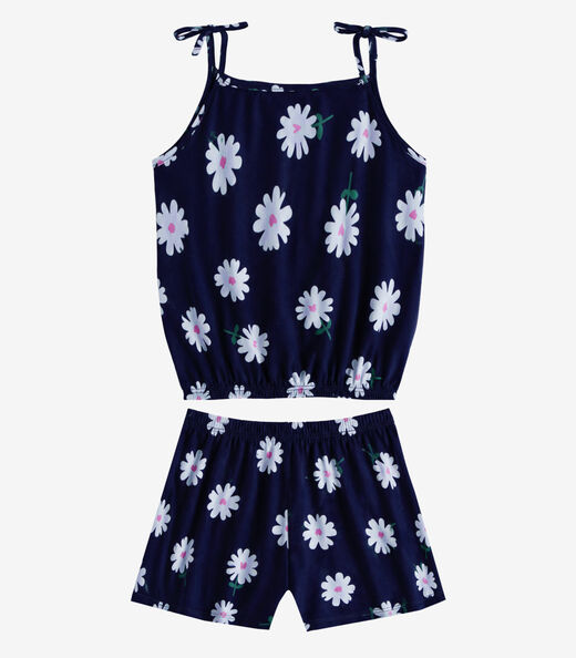 Conjunto Infantil Blusa de Alça e Short Select Azul