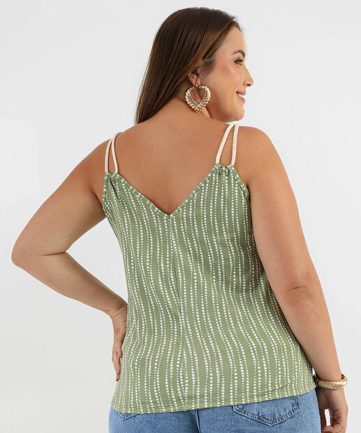 Blusa Plus Size Feminina Crepe Poá Marisa Verde