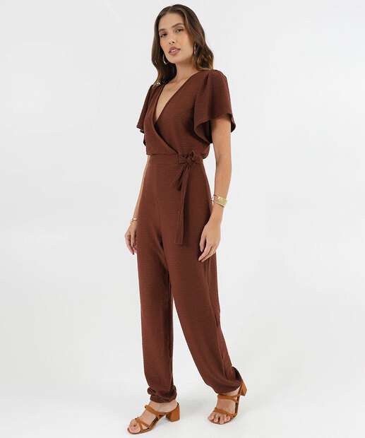 Image_Macacão Feminino Jogger Amarração Marisa Marrom