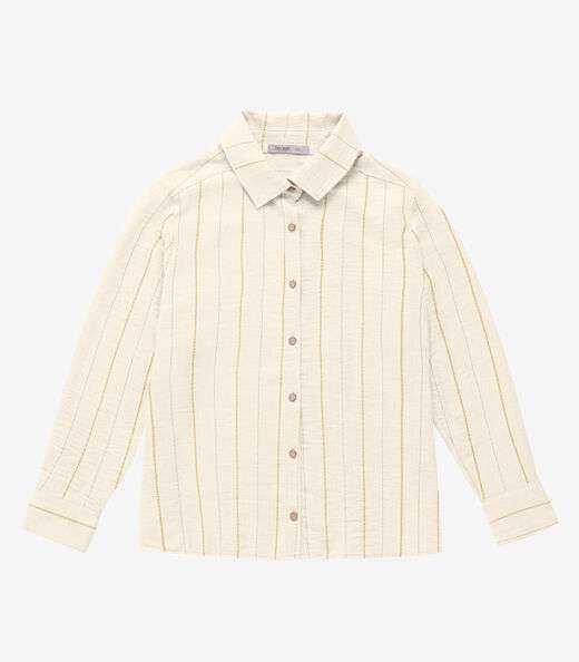 Camisa Feminina Manga Longa Secret Glam Bege