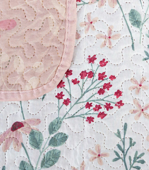 Colcha Dupla Face Solteiro 150 Fios Camesa Rosa