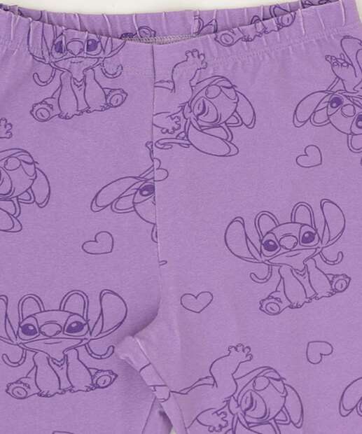 Bermuda Infantil Ciclista Stitch Disney Tam 4 a 10