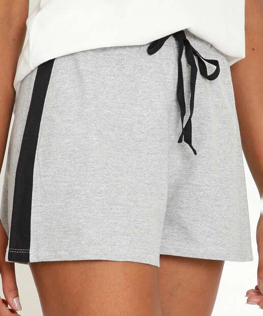 Short Cintura Alta Feminino Moletinho Amarração Marisa