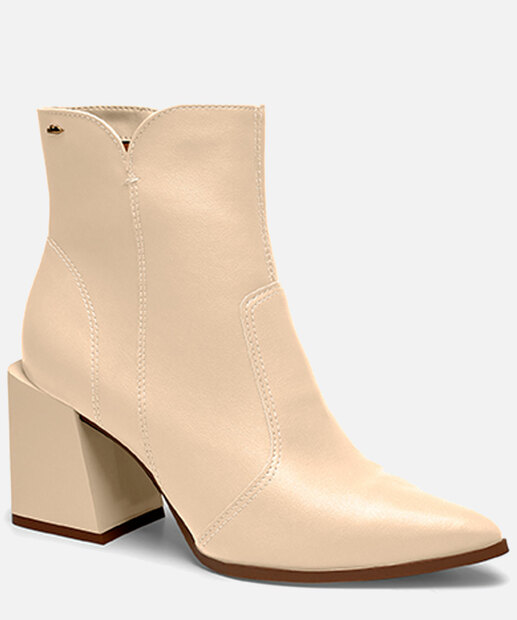 Bota Feminina Cano Curto Salto Grosso Bico Fino Dakota