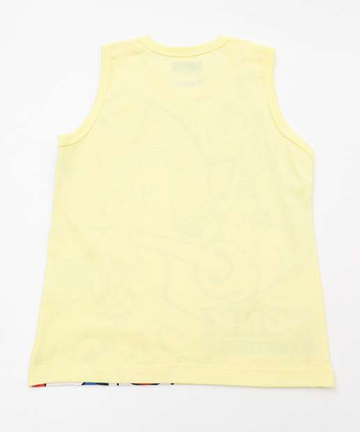 Regata Infantil Sonic Tam 4 a 10 Amarelo