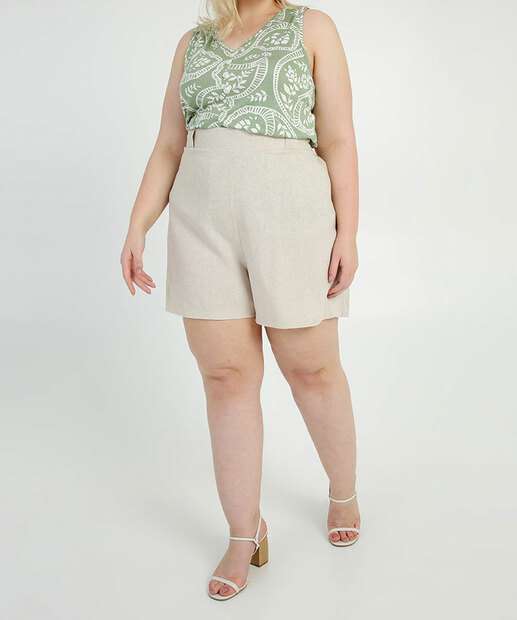 Blusa Regata Plus Size Feminina Estampa Floral 