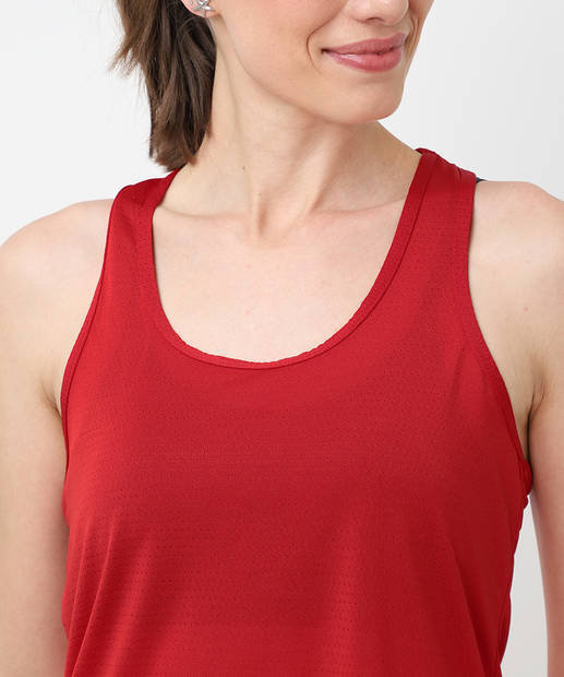 Blusa Regata Feminina Dry Fit Fitness Marisa Vermelho