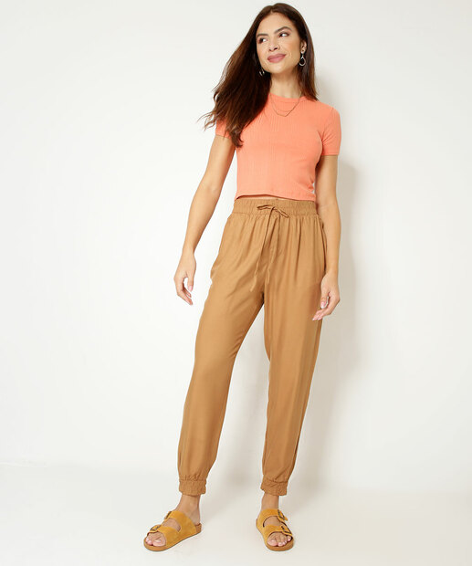 Calça Jogger Feminina Bolsos Marisa  
