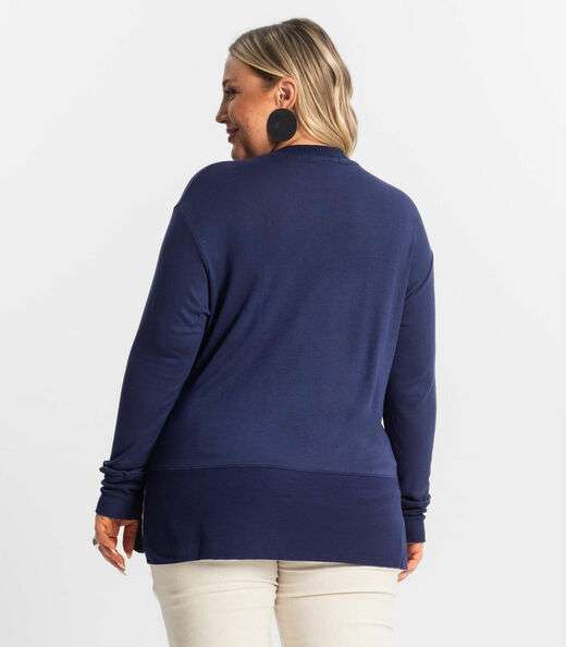 Blusão Feminino Plus Size Secret Glam Azul