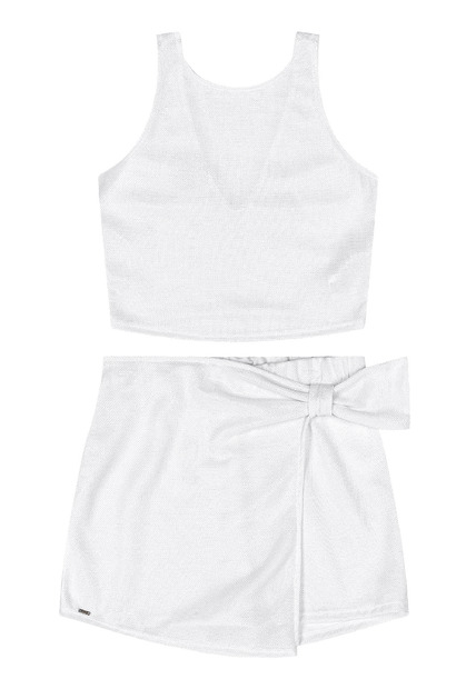 Conjunto Top Short-Saia Tecido Gloss