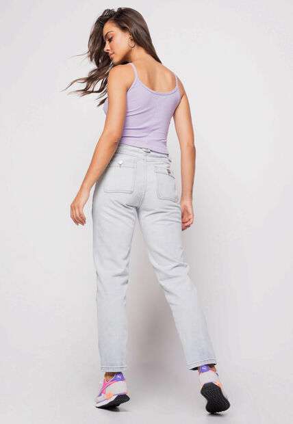 Cropped  Alça Fina Canelado Lilás