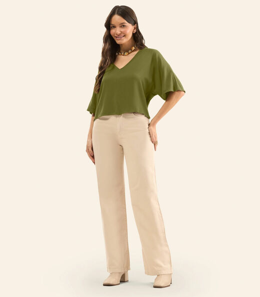 Image_Blusa Feminina Com Recorte em Viscose Rovitex Verde