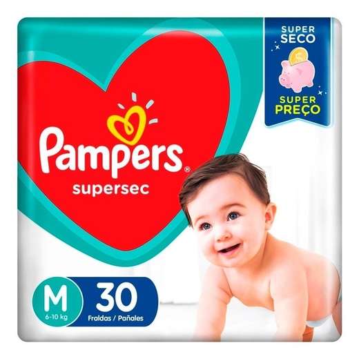 Image_Fralda Descartável Pampers Supersec Pacotão M 30 Unidades